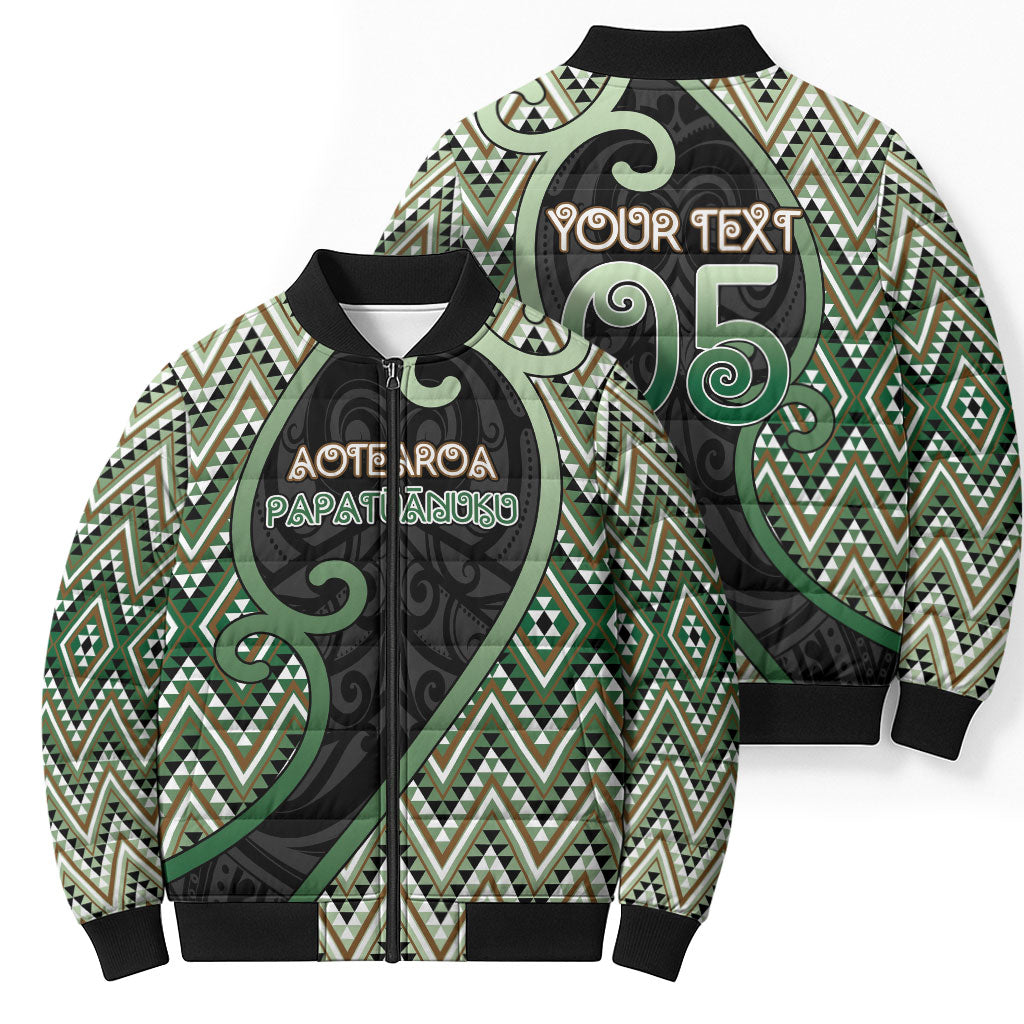 Custom Aotearoa Atua Papatuanuku Bomber Puffer Jacket Earth Mother Father Koru Patterns DT05 - Polynesian Pride