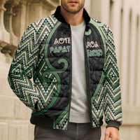 Custom Aotearoa Atua Papatuanuku Bomber Puffer Jacket Earth Mother Father Koru Patterns DT05 - Polynesian Pride