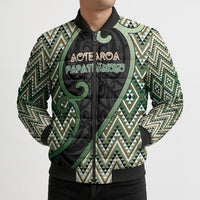 Custom Aotearoa Atua Papatuanuku Bomber Puffer Jacket Earth Mother Father Koru Patterns DT05 - Polynesian Pride