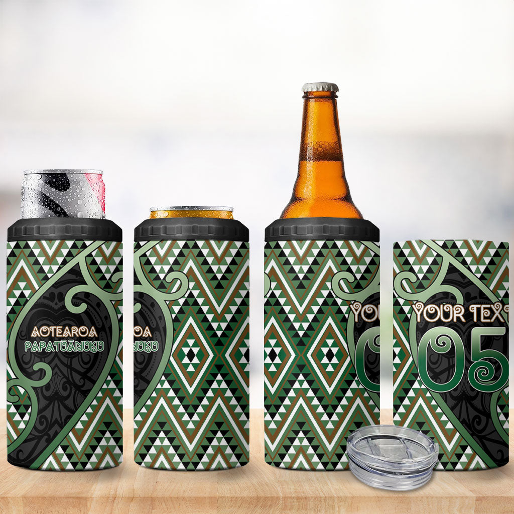 Custom Aotearoa Atua Papatuanuku 4 in 1 Can Cooler Tumbler Earth Mother Father Koru Patterns DT05 - Polynesian Pride