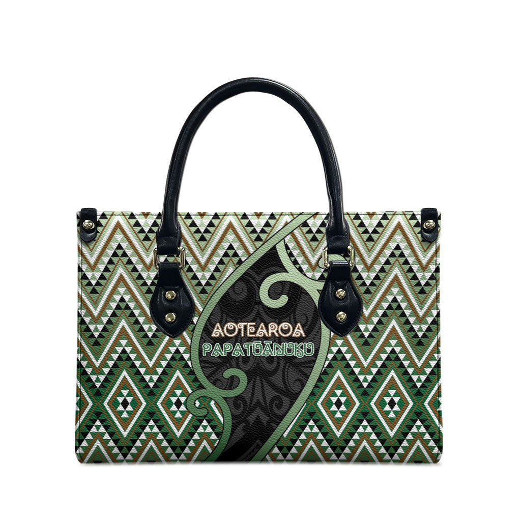 Aotearoa Atua Papatuanuku Leather Bag Earth Mother Father Koru Patterns DT05 - Polynesian Pride