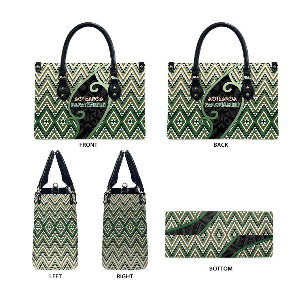 Aotearoa Atua Papatuanuku Leather Bag Earth Mother Father Koru Patterns DT05 - Polynesian Pride