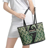 Aotearoa Atua Papatuanuku Leather Tote Bag Earth Mother Father Koru Patterns DT05 - Polynesian Pride