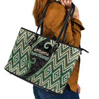 Aotearoa Atua Papatuanuku Leather Tote Bag Earth Mother Father Koru Patterns DT05 - Polynesian Pride