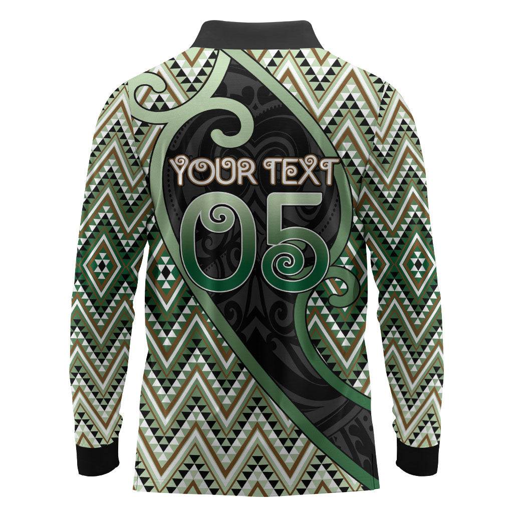 Custom Aotearoa Atua Papatuanuku Long Sleeve Polo Shirt Earth Mother Father Koru Patterns DT05 - Polynesian Pride