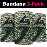 Aotearoa Atua Papatuanuku Neck Gaiter Earth Mother Father Koru Patterns DT05 package One Size: 25*50cm Green - Polynesian Pride