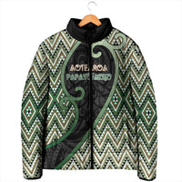 Custom Aotearoa Atua Papatuanuku Padded Jacket Earth Mother Father Koru Patterns