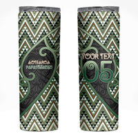 Custom Aotearoa Atua Papatuanuku Skinny Tumbler Earth Mother Father Koru Patterns DT05 Green - Polynesian Pride