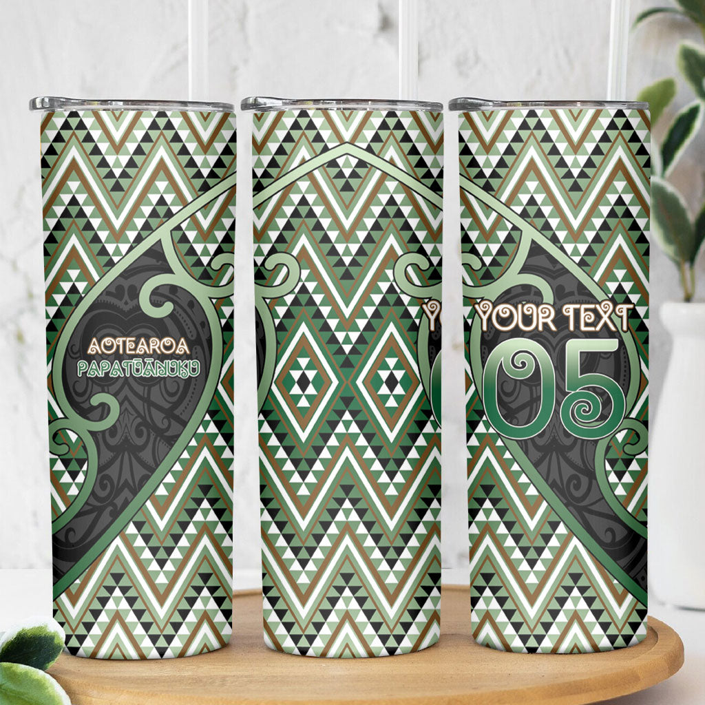 Custom Aotearoa Atua Papatuanuku Skinny Tumbler Earth Mother Father Koru Patterns DT05 - Polynesian Pride