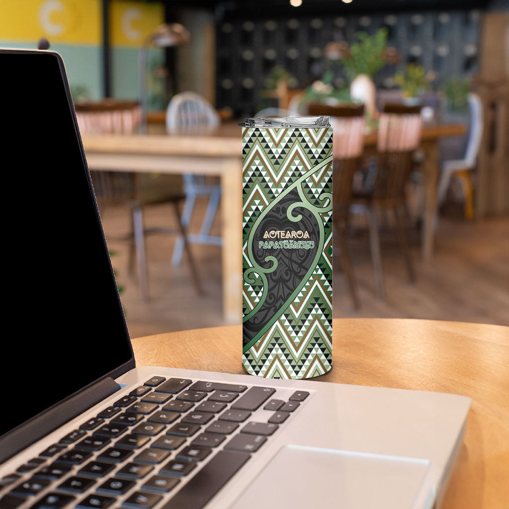 Custom Aotearoa Atua Papatuanuku Skinny Tumbler Earth Mother Father Koru Patterns DT05 - Polynesian Pride