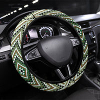Aotearoa Atua Papatuanuku Steering Wheel Cover Earth Mother Father Koru Patterns DT05 Universal Fit Green - Polynesian Pride