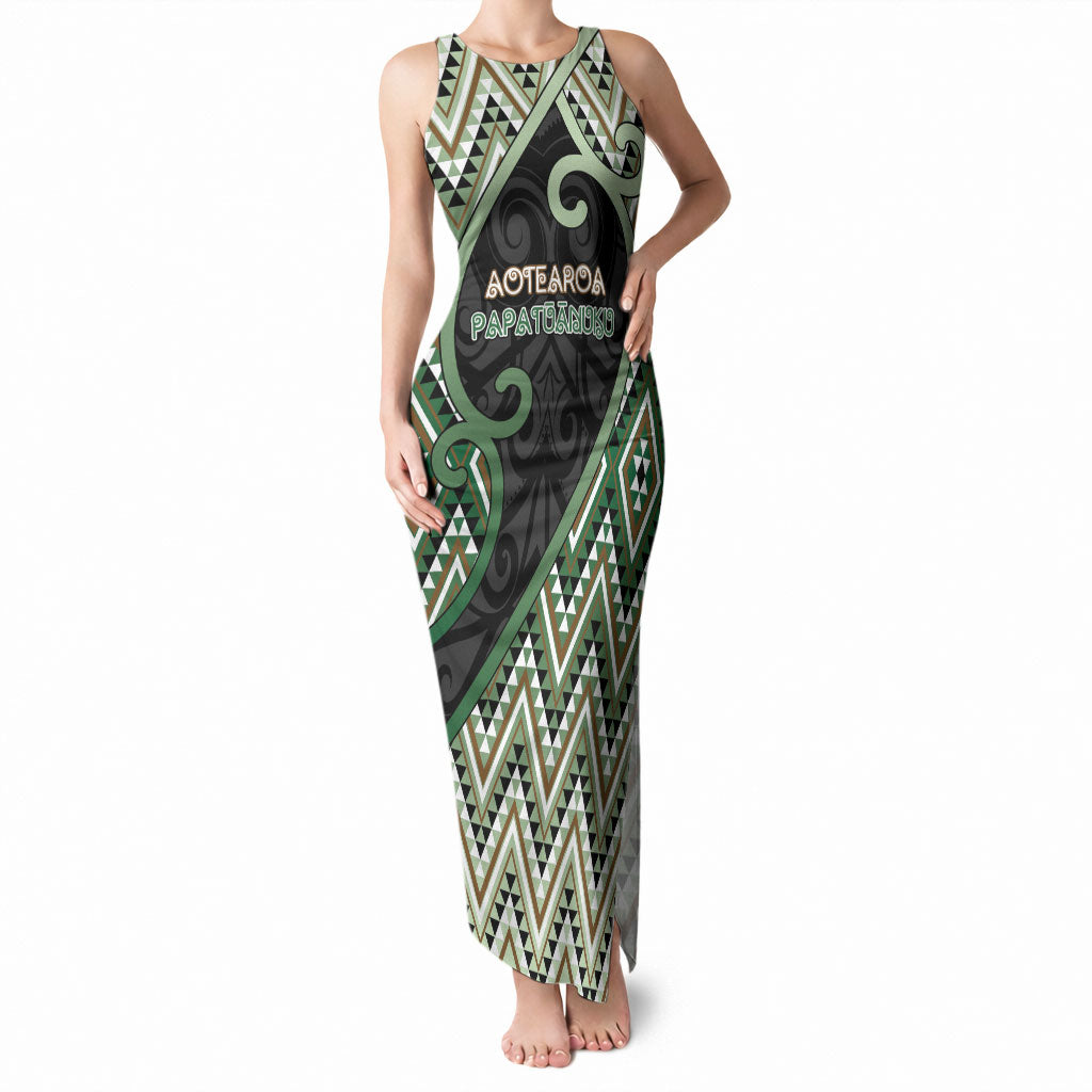 Custom Aotearoa Atua Papatuanuku Tank Maxi Dress Earth Mother Father Koru Patterns