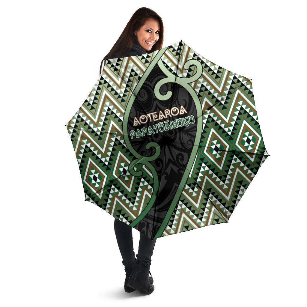 Aotearoa Atua Papatuanuku Umbrella Earth Mother Father Koru Patterns DT05 - Polynesian Pride