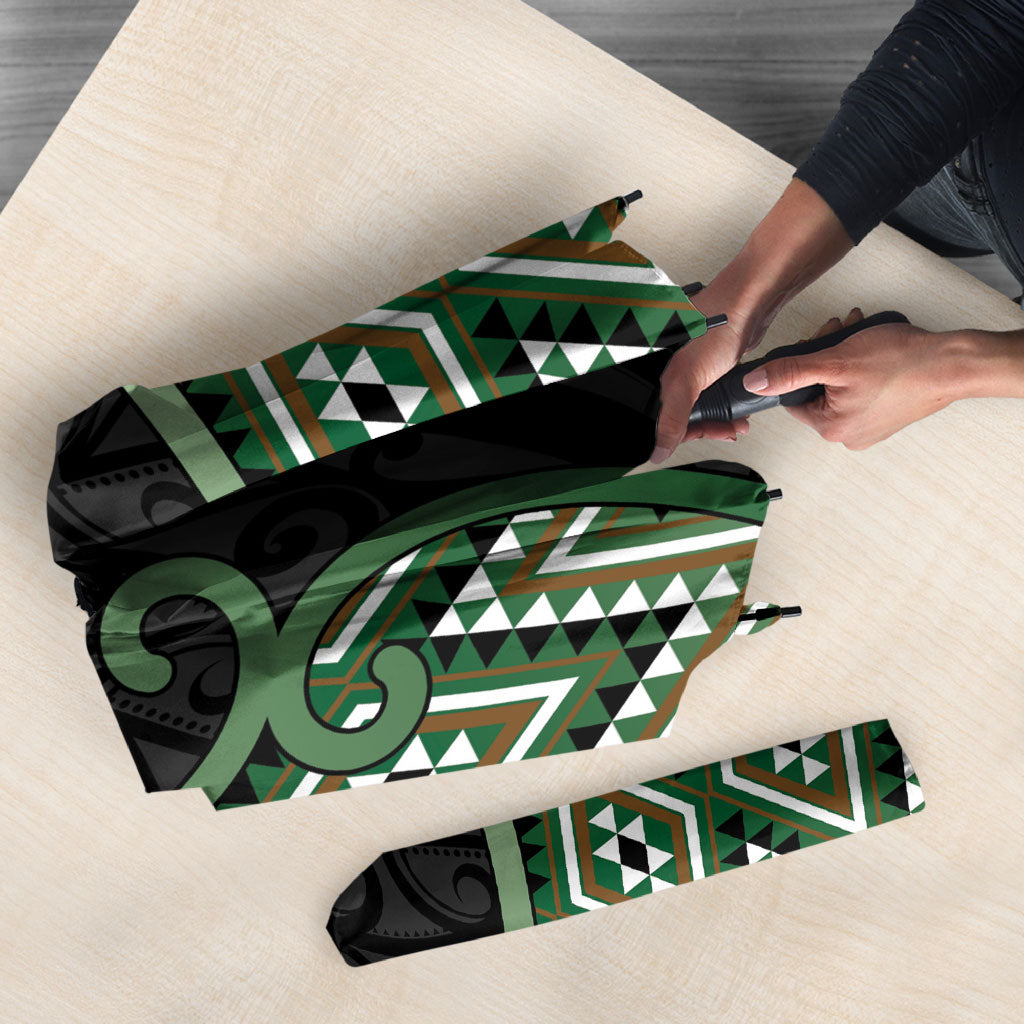 Aotearoa Atua Papatuanuku Umbrella Earth Mother Father Koru Patterns DT05 - Polynesian Pride
