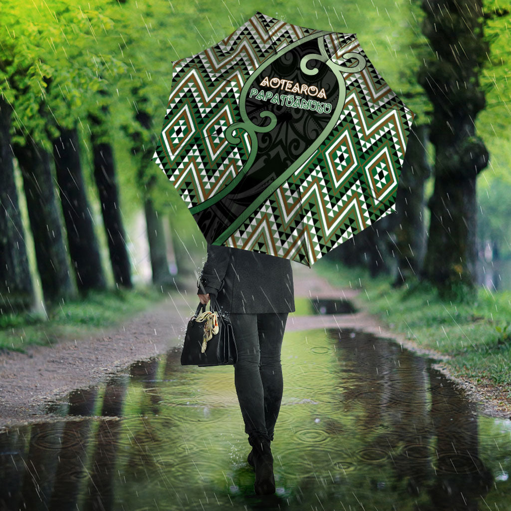 Aotearoa Atua Papatuanuku Umbrella Earth Mother Father Koru Patterns DT05 - Polynesian Pride
