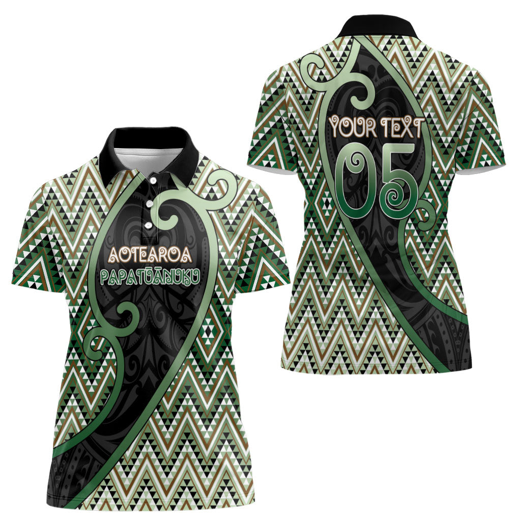 Custom Aotearoa Atua Papatuanuku Women Polo Shirt Earth Mother Father Koru Patterns DT05 - Polynesian Pride