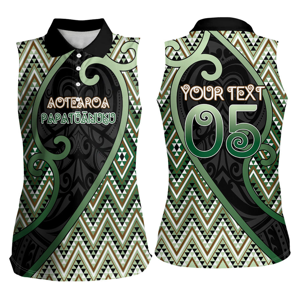 Custom Aotearoa Atua Papatuanuku Women Sleeveless Polo Shirt Earth Mother Father Koru Patterns DT05 - Polynesian Pride
