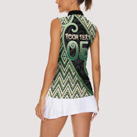 Custom Aotearoa Atua Papatuanuku Women Sleeveless Polo Shirt Earth Mother Father Koru Patterns DT05 - Polynesian Pride