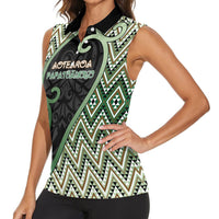 Custom Aotearoa Atua Papatuanuku Women Sleeveless Polo Shirt Earth Mother Father Koru Patterns DT05 - Polynesian Pride