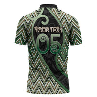 Custom Aotearoa Atua Papatuanuku Zipper Polo Shirt Earth Mother Father Koru Patterns DT05 - Polynesian Pride
