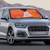 French Polynesia Christmas Auto Sun Shade Seashell Xmas Tree Tribal Waves - Polynesian Pride