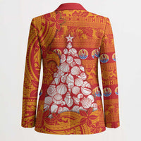 French Polynesia Christmas Blazer Seashell Xmas Tree Tribal Waves DT05 - Polynesian Pride