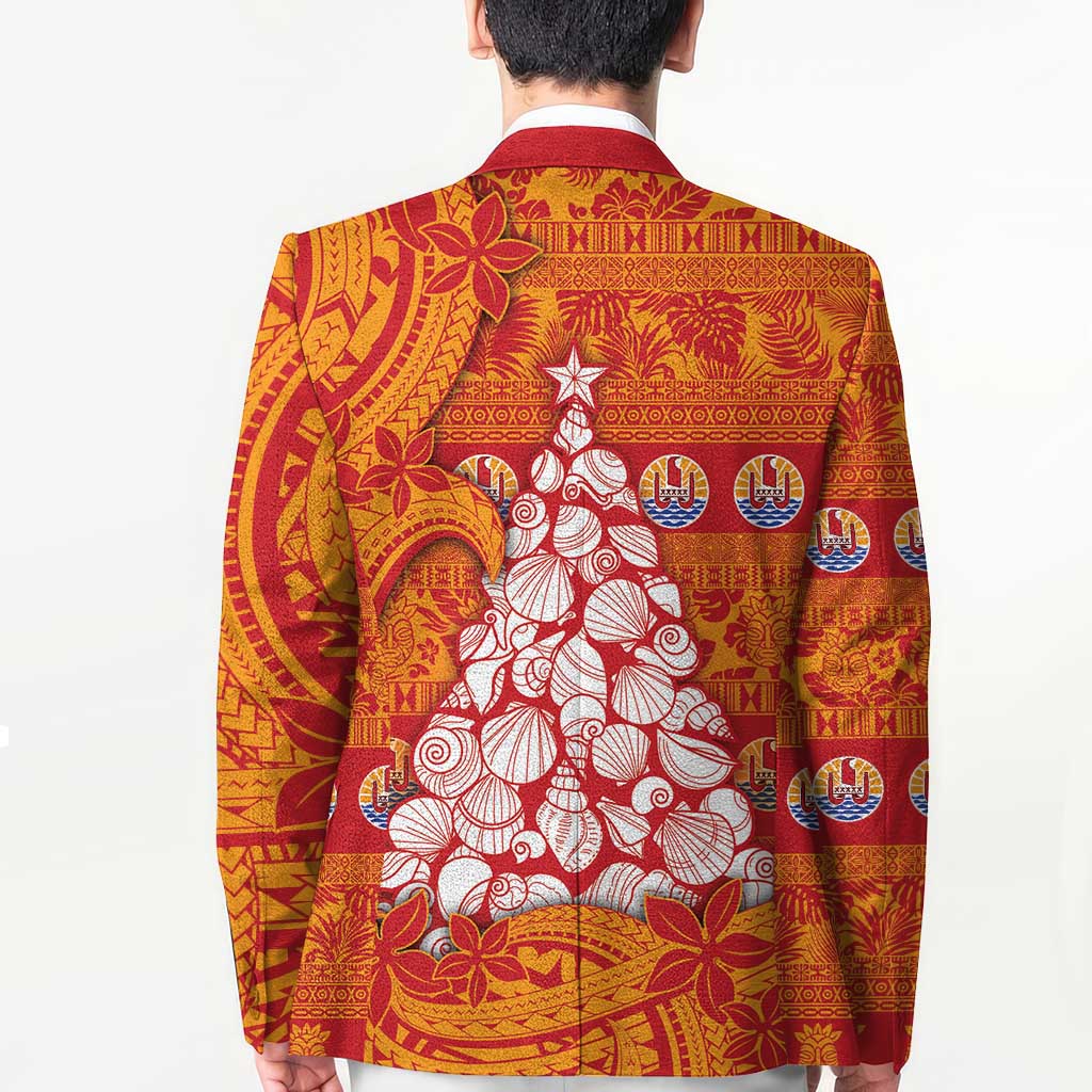 French Polynesia Christmas Blazer Seashell Xmas Tree Tribal Waves DT05 - Polynesian Pride