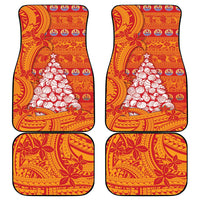 French Polynesia Christmas Car Mats Seashell Xmas Tree Tribal Waves - Polynesian Pride