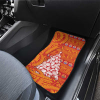 French Polynesia Christmas Car Mats Seashell Xmas Tree Tribal Waves - Polynesian Pride