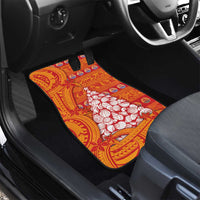 French Polynesia Christmas Car Mats Seashell Xmas Tree Tribal Waves - Polynesian Pride