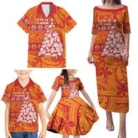 French Polynesia Christmas Family Matching Puletasi and Hawaiian Shirt Seashell Xmas Tree Tribal Waves DT05 - Polynesian Pride