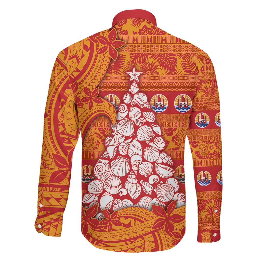 French Polynesia Christmas Family Matching Puletasi and Hawaiian Shirt Seashell Xmas Tree Tribal Waves DT05 - Polynesian Pride