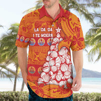 French Polynesia Christmas Hawaiian Shirt Seashell Xmas Tree Tribal Waves - Polynesian Pride