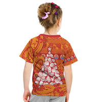 French Polynesia Christmas Kid T Shirt Seashell Xmas Tree Tribal Waves - Polynesian Pride