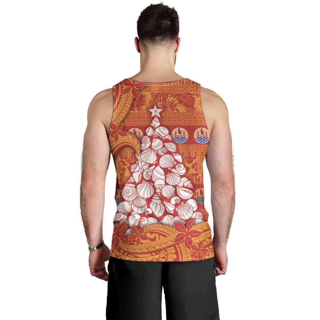 French Polynesia Christmas Men Tank Top Seashell Xmas Tree Tribal Waves DT05 - Polynesian Pride