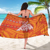French Polynesia Christmas Sarong Seashell Xmas Tree Tribal Waves DT05 - Polynesian Pride