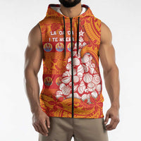 French Polynesia Christmas Sleeveless Zip Hoodie Seashell Xmas Tree Tribal Waves DT05 - Polynesian Pride