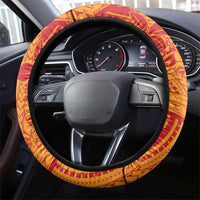 French Polynesia Christmas Steering Wheel Cover Seashell Xmas Tree Tribal Waves DT05 - Polynesian Pride