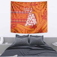 French Polynesia Christmas Tapestry Seashell Xmas Tree Tribal Waves DT05 - Polynesian Pride