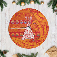 French Polynesia Christmas Tree Skirt Seashell Xmas Tree Tribal Waves DT05 Casual Orange - Polynesian Pride