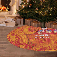 French Polynesia Christmas Tree Skirt Seashell Xmas Tree Tribal Waves DT05 - Polynesian Pride