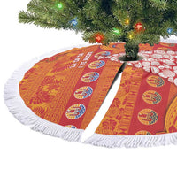 French Polynesia Christmas Tree Skirt Seashell Xmas Tree Tribal Waves DT05 - Polynesian Pride