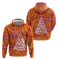 French Polynesia Christmas Zip Hoodie Seashell Xmas Tree Tribal Waves DT05 - Polynesian Pride