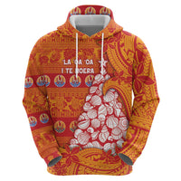 French Polynesia Christmas Zip Hoodie Seashell Xmas Tree Tribal Waves DT05 - Polynesian Pride
