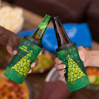 Cook Islands Christmas 4 in 1 Can Cooler Tumbler Seashell Xmas Tree Tribal Waves - Polynesian Pride