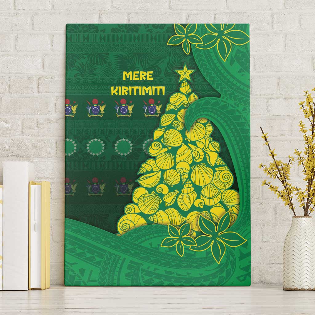 Cook Islands Christmas Canvas Wall Art Seashell Xmas Tree Tribal Waves - Polynesian Pride