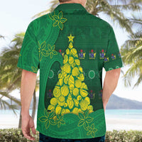 Cook Islands Christmas Hawaiian Shirt Seashell Xmas Tree Tribal Waves - Polynesian Pride