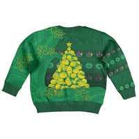 Cook Islands Christmas Kid Ugly Christmas Sweater Seashell Xmas Tree Tribal Waves - Polynesian Pride