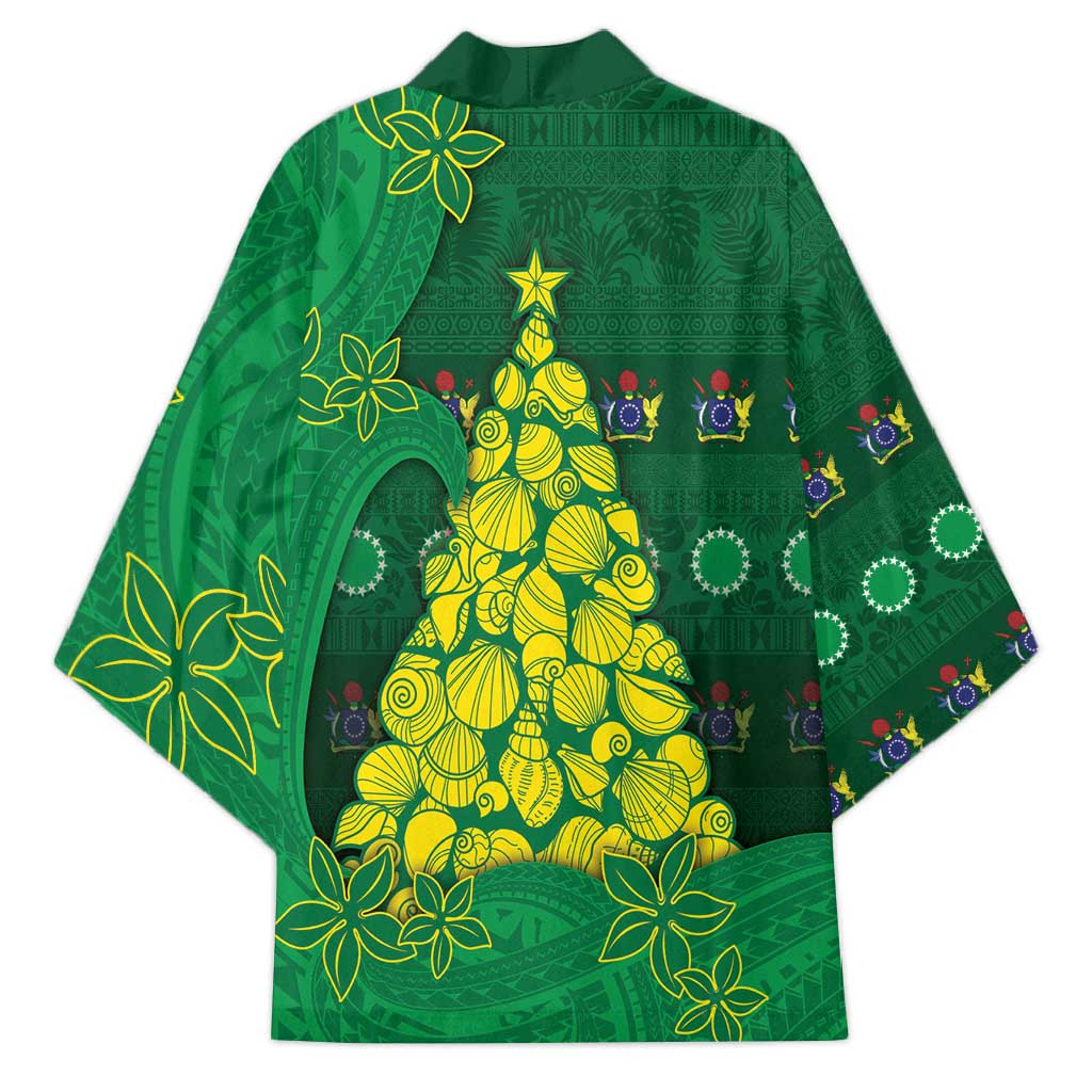 Cook Islands Christmas Kimono Seashell Xmas Tree Tribal Waves - Polynesian Pride