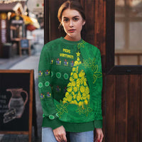 Cook Islands Christmas Ugly Christmas Sweater Seashell Xmas Tree Tribal Waves - Polynesian Pride